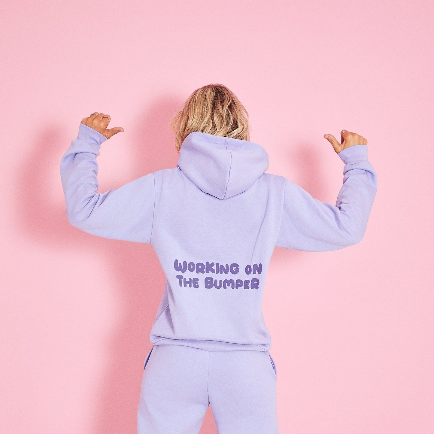Purple 'Working on the Bumper' Oversized Hoody